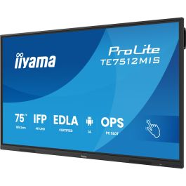 IIYAMA TE7512MIS-B4AG Monitor Interactivo Táctil 75" IPS LED 4K UHD Android 11, 8GB RAM 128GB Almacenamiento, 24/7