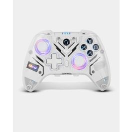 Krom NXKROMKRYSTAL Mando y volante Bluetooth/USB Gamepad Transparente para Android, Nintendo Switch, PC, iOS