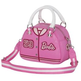 Barbie Bolso Bowling Fashion Varsity Rosa con Cremallera y Bandolera 12 x 22 x 16 cm