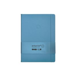 Cuaderno Con Gomilla Antartik Notes Tapa Dura A4 Hojas Rayas Azul Claro 100 Hojas 80 gr Fsc