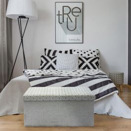 Home Deco Factory Banco Puf Plegable Gris Claro 76x38x38 cm