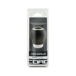 Abc POM30165 Pomo de Palanca de Cambios Corto de Piel Negra con Gatillo y Diámetro 27 mm - Calidad OEM