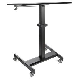 StarTech Escritorio Móvil de Pie Portátil Ajustable Ergonómico con Ruedas Negro