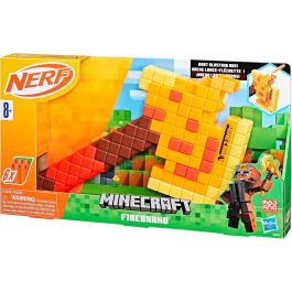 Nerf F8953 Hacha Lanzadardos Minecraft con capacidad para 5 dardos, juguete para niños +8 años