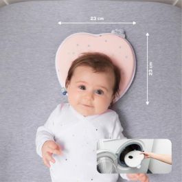 Babymoov Lovenest Soporte Ergonómico para Cabeza Plana de Bebé, Previene Plagiocefalia, Algodón Suave Transpirable Desde Nacimiento, Rosa