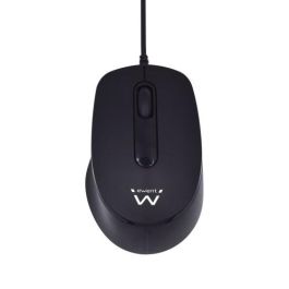 Ewent Ratón Óptico USB EW3159, Clic Silencioso, 1000 DPI, para Diestros y Zurdos