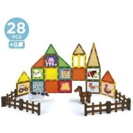 EDUCA EDU8412668202696 Magnetics Ecoferme - Juego de construcción magnético - 28 piezas, 2 animales, 8 cartas - Desde 3 años