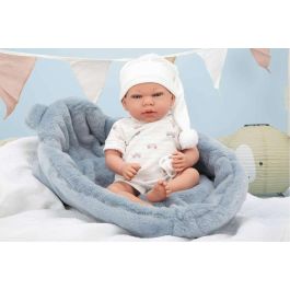 Muñecas Arias Muñeca Elegance Andie Azul C/Cuna (Muñeco De Peso) 40 cm