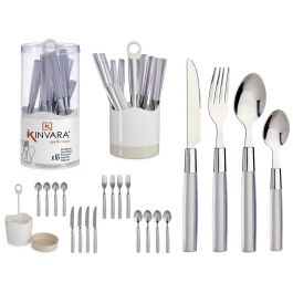 Set 16 Cubiertos Acero Inoxidable Kinvara - Mango PS Gris, 11x25x11 cm (8 Unidades) Precio: 108.59000042. SKU: B1B6NBHD3E