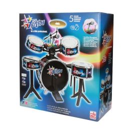 Reig Batería Infantil Completa 'Flash' de Plástico con Luces y Sonidos, Set de Percusión para Niños 4+ Años, 77x75x53 cm Reig Batería Infantil Completa 'Flash' de Plástico con Luces y Sonidos, Set de Percusión para Niños 4+ Años, 77x75x53 cm