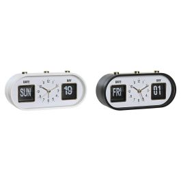 Reloj Despertador Basicos DKD Home Decor Blanco Negro 6 x 9.5 x 20 cm (2 Unidades)