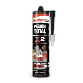 Fischer Pegamento extrafuerte x 2 300 ml para interior y exterior, alto agarre en 10 segundos, flexible y pintable