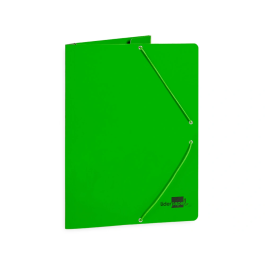 Liderpapel Carpeta Gomas Tres Solapas Cartón Plastificado Folio Color Verde