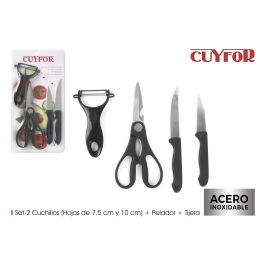 Cuyfor Set de 2 Cuchillos + Tijera + Pelador, 16 cm ancho x 31.7 cm largo (12 Unidades) Precio: 22.49999961. SKU: B1C6CX5PR9