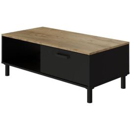 Mesa de centro OXFORD decoración en negro y roble - Estilo industrial - L 100 x P 55 x H 40 cm Precio: 161.68999979. SKU: B1DCVH8XHD