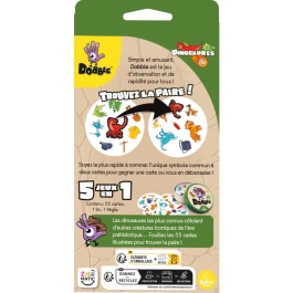 Asmodee ASM3558380135098 Juego Dobble Dinosaurios - Juego de Observación y Velocidad Familiar - Edad 4+, 2-8 Jugadores, 15 min - Versión en Francés