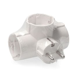 Edm Clavija Triple 2p+t, 16a 250v~ Entrada Lateral Blanco Retractilado
