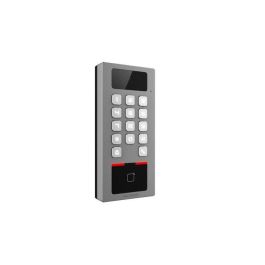 Hikvision Terminal Control de Accesos Intercom SIP IP65 IK09 con Tarjeta M1/DESFire y PIN, Aleación de Zinc