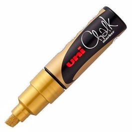 Uni-Ball Marcador Tiza Líquida PWE-8K Punta Biselada Oro, Borrado Húmedo, para Pizarras y Vidrio (Pack 6 Unidades) (6 Unidades) Precio: 21.49999995. SKU: B19VW968NZ