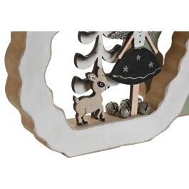 DKD Home Decor Decoracion Navidad Moderna Angel Madera Verde Blanco 2.5 x 22 x 21 cm (4 Unidades)