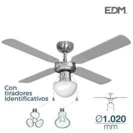 Edm Ventilador de Techo Caribe Cromado Ø102cm 50W con Luz