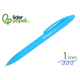 Liderpapel Bolígrafo Retráctil Punta 1 mm con Clip, Acabado Soft Touch, Tinta Azul, Cuerpo Azul Cielo, 27x145x70 mm Precio: 5.2272. SKU: B14DDW4CTD