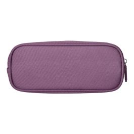 Estuche Portatodo Liderpapel Classic Ovalado 2 Cremalleras Con Bolsillo Delantero 210x90 mm Morado Empolvado