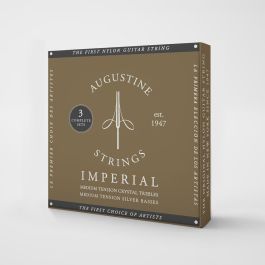 Augustine Imperial Pack 3 Juegos Cuerdas Guitarra Clásica Nylon Transparente Tensión Normal