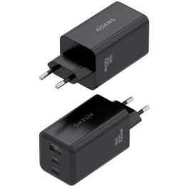 Aisens ASCH-100W3P052-BK Cargador de Pared GaN 100W, 2x USB-C PD 3.0/QC 5.0, 1x USB-A QC 3.0 para Portátiles/Móviles/Tablets Negro