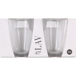 LAV Set 4 Vasos Vega "B" 415 cc Medidas 9x9x12 cm (12 Cajas)