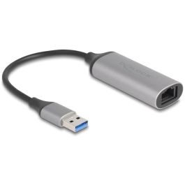 DeLOCK 81571 Adaptador USB Tipo-A a LAN RJ-45 de 5 Gigabit/s. Antracita. Cable 0.15m. Compatible Windows/Linux/Mac