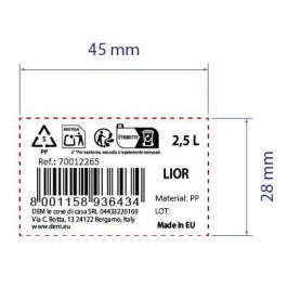 Inde Barreño redondo 2.5L, capacidad 2.5 litros, dimensiones 23.4 x 23.3 x 10.1 cm (12 Unidades)