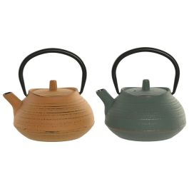 DKD Home Decor Tetera Oriental de Hierro Colado e Inox, Apta para Gas y Lavavajillas, 400ml, Verde y Naranja (2 Unidades) Precio: 33.7900002. SKU: B1D3Y2A4D4