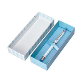 Belius Roller Pen Picnic Collection, Aluminio Azul Celeste Dorado, Tinta Negra 0.7 mm, Caja de Diseño