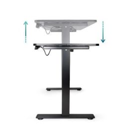 Tooq TQESSD22-BK Mesa Eléctrica Elevable Origami Negra 1200x600x730-1180mm para Oficina o Gaming con Panel Digital