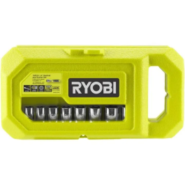 Ryobi RYO4892210225207 Llave de carraca de 90 dientes (4° recuperación), 8 vasos (8-15 mm) y adaptador 1/4" -> 3/8"