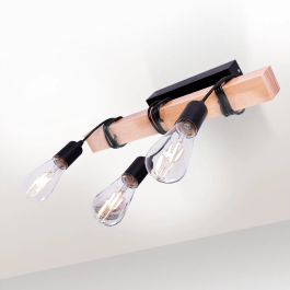 Bianca Lámpara Colgante Madera y Metal SKD-P6000-3 Estilo Nórdico Ideal para Hogar y Comercios