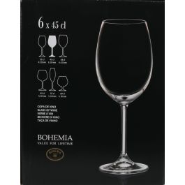 Bohemia Set 6 Copas de Vino Clara 450cc (4 Cajas)