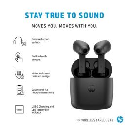 HP G2 Auriculares Inalámbricos True Wireless Stereo con Reducción de Ruido DPS, Bluetooth 5 para Confort Duradero y Batería Larga