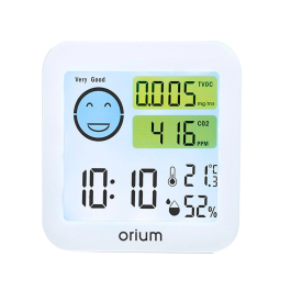 Cep Medidor de Aire Quaelis 20 Medidor de CO2 y COV Superficie 30 m2 Pantalla LCD Color Blanco 8x2,5x8 cms