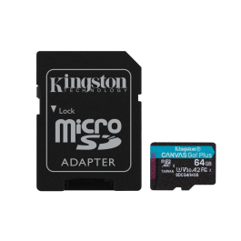 Tarjeta de Memoria Micro SD con Adaptador Kingston CANVAS Go! Plus 64 GB Precio: 13.6900005. SKU: B1C6EEMM2A
