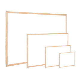 Q-connect Pizarra Blanca Laminada Marco Madera 90x60 cm