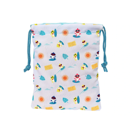 Bolsito de Merienda Baby Shark Surfing Azul Blanco PVC 20 x 25 x 1 cm Saco