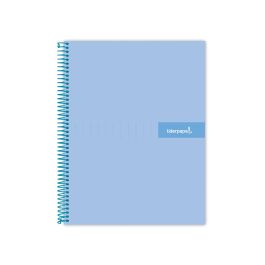 Cuaderno Espiral Liderpapel A4 Crafty Tapa Forrada 80H 90 gr Cuadro 4 mm Con Margen Color Celeste