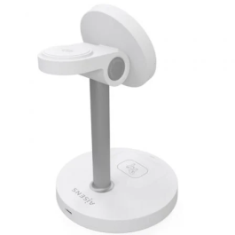Aisens ASCH-15W3WC065-W Cargador Inalámbrico 3 en 1 15W para Móvil, Apple Watch, Auriculares, Blanco