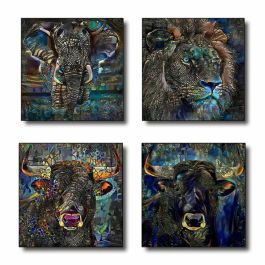 Cuadro DKD Home Decor Animales Moderno (60 x 2 x 60 cm) (4 Unidades) Precio: 46.78999941. SKU: B1DMMYGPHT
