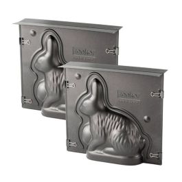 Zenker ZEN1695256181059 Juego de 2 Moldes para Tartas 3D - Forma Conejo de Pascua - 600 ml