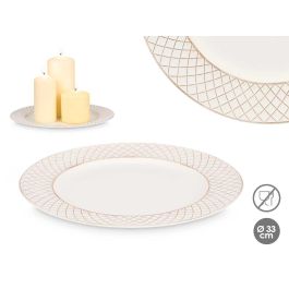 Portavelas Rombos Blanco Envejecido 33 cm Giftdecor - Plastico PP, Color Oro (24 Unidades) Precio: 44.5000006. SKU: B12XC45E5Y