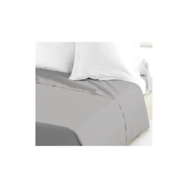 Lovely Home Sábana Plana 100% Algodón 240x300 cm Gris Claro
