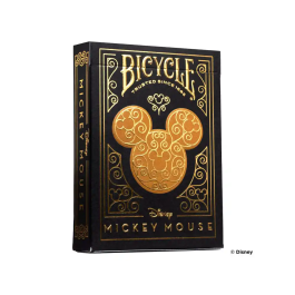 Fournier Baraja de Cartas Bicycle Disney Black and Gold Mickey, Lujo y Estilo con Estampado Dorado